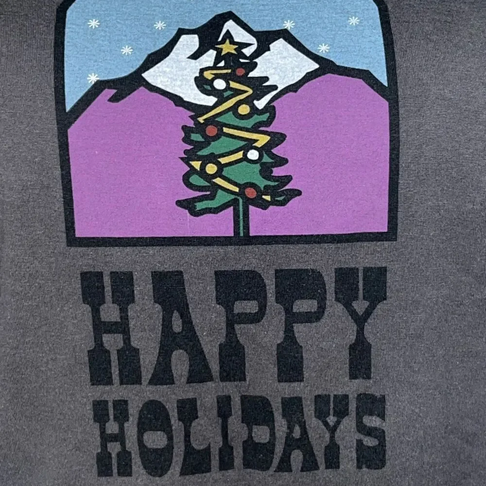 Nike Men’s T-Shirt Size Large Happy Holidays Christmas Tree Graphic Dark Gray XL